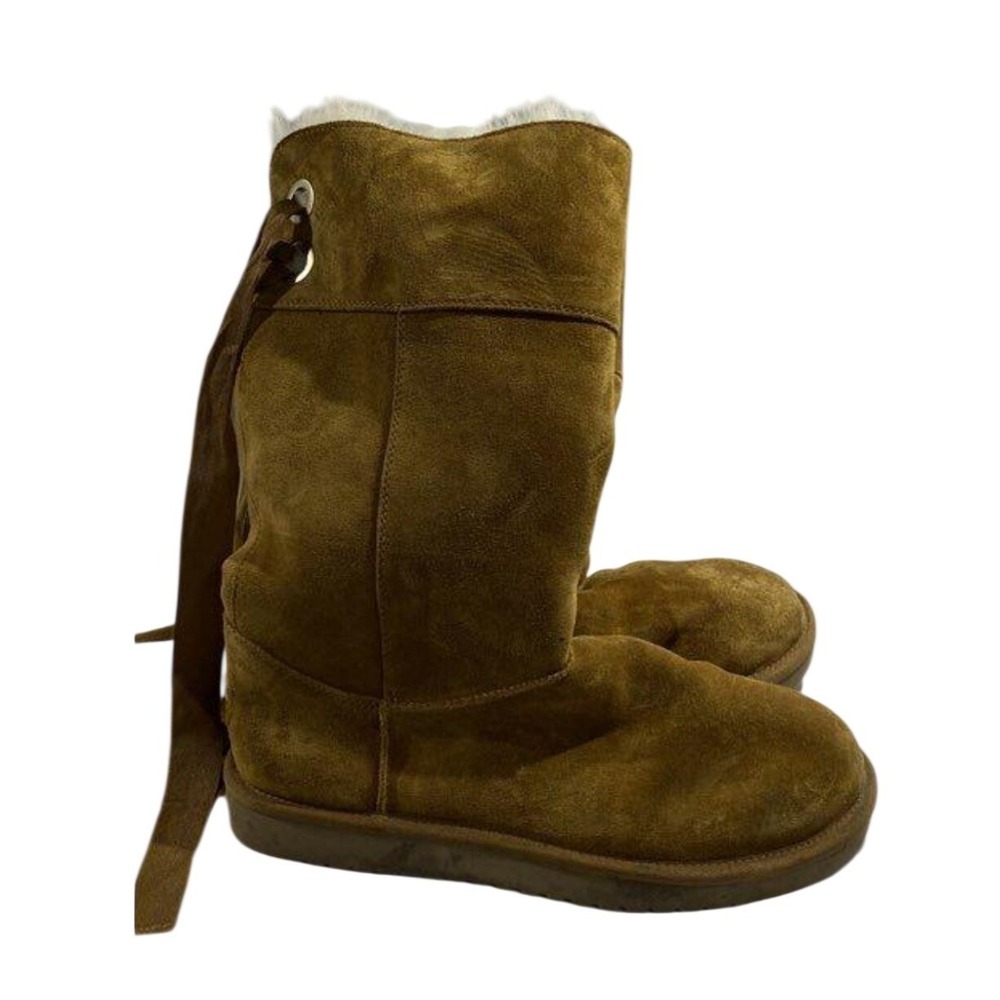 Koolaburra by UGG Womens Victoria Tall Suede Boots Chestnut Brown 110579 Size 10
